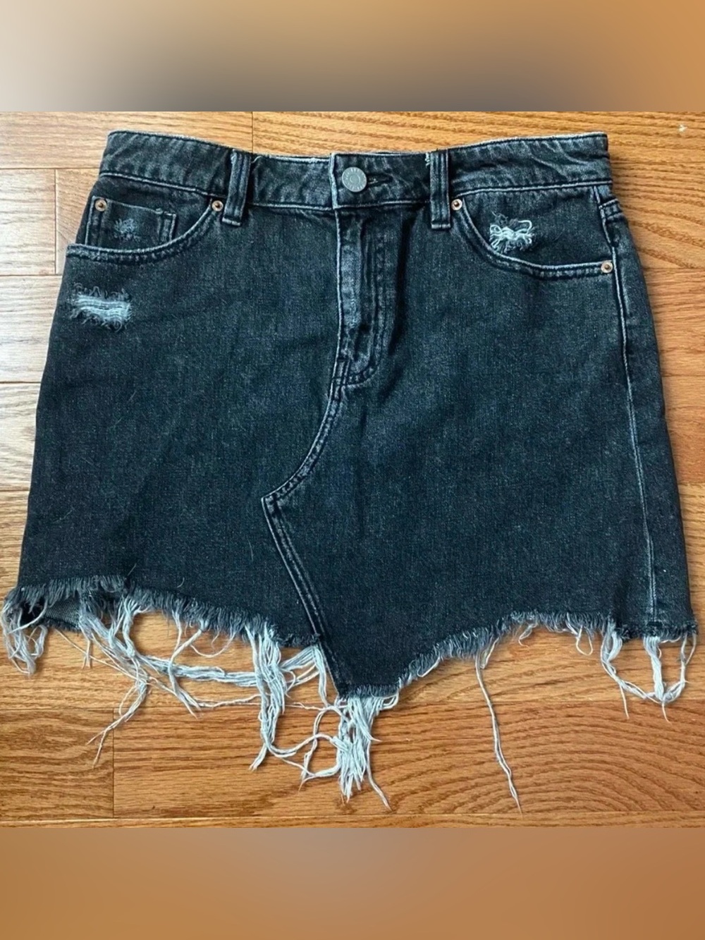BDG Urban Outfitters Distressed Black Mini Skirt Size Medium